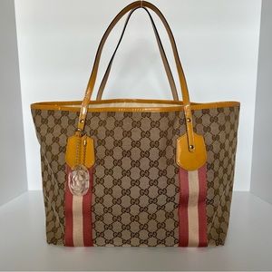 Gucci Web GG Shoulder Bag patent tote